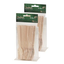 50x houten wegwerp vorken bestek 16 cm bio/eco - BBQ/verjaardag/picknick bestek berkenhout - Feestbestek