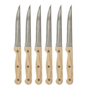 Secret de Gourmet Steakmessen/vleesmessen - 6 stuks - RVS - 22 cm - Messen