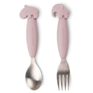 Done by Deer™ Löffel- und Gabelset Easy-grip, Deer friends Rosa