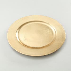 6x Diner/kerstdiner borden/onderborden goud 33 cm rond -