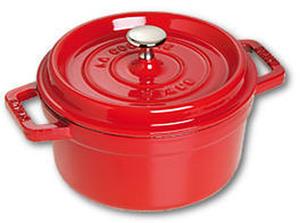 Gietijzeren braadpan 22 cm / 2,5 l, Rond, Kersenrood - La Cocotte - Staub