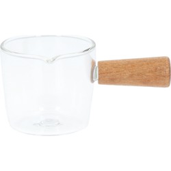 Krumble Melkkannetje Met Houten Handvat - Glas