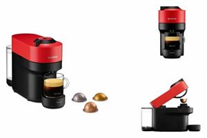 Krups Nespresso YY4888FD Virtuo Pop Red Coffee Machine Capsules, Compact Coffee Maker, 4 kopjes, espresso, Bluetooth