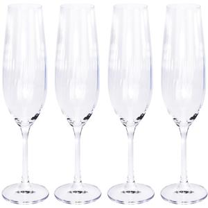 4x Champagneglazen/flutes 26 Cl/260 Ml Van Kristalglas - Kristalglazen - Champagneglas