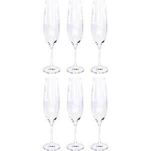 6x Champagneglazen/flutes 26 Cl/260 Ml Van Kristalglas - Kristalglazen - Champagneglas