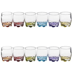 Secret de Gourmet Drinkglazen/waterglazen - 12x stuks - 310 ml - kleurenmix - Drinkglazen