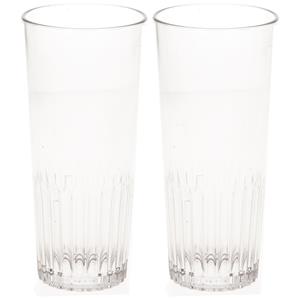 2x stuks onbreekbaar bierglas ribbel Transparant