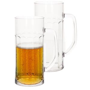 2x stuks onbreekbare bierpul ribbel Transparant