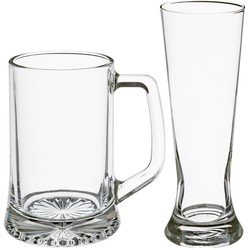 Secret de Gourmet Bierglazen set - bierpullen/pilsglazen fluitje - 8x stuks - glas - Bierglazen