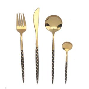 Besteck Dkd Home Decor Schwarz Golden Edelstahl (1,8 X 0,3 X 23 Cm) (2 X 0,3 X
