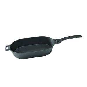 Proregal Grillpfanne »Gusseiserne Pfanne, oval mit abnehmbarem Griff, 36 x 19 cm«