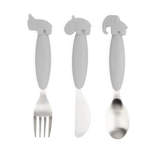 donebydeer Easy-grip bestek voor baby's Done by Deer Deer friends (x3)