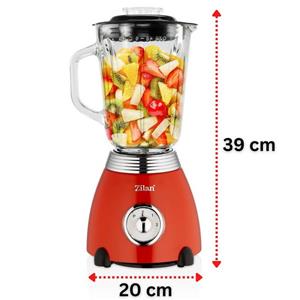 Zilan Standmixer ZLN-7057, 500 W, 1,5 Liter BPA-Freier Glas Mixkrug, 6-Fach Messer, 5 Geschwindigkeitsstufen + Pulsfunktion