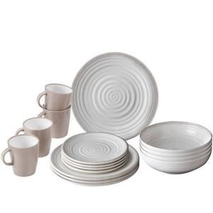 BRUNNER Geschirr-Set »Melamin Ess Geschirr Set Lunch«, Melamin-/Mineralgemisch, Box 16-teilig Camping Reise Teller Becher