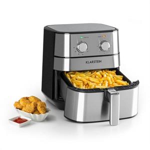 Klarstein Heißluftfritteuse AeroVital Heißluftfritteuse 1700W 5,4 Liter Timer Edelstahl silber, 1700 W, Air Fryer Heißluft Fritteuse ohne Öl Heizluftfritteuse Heißluftfrit