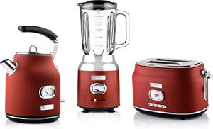 Westinghouse Toaster Retro Früstücksset, 2 kurze Schlitze, für 2 Scheiben, 815 W, Wasserkocher 1,7 L Volumen& Standmixer 1,5 L
