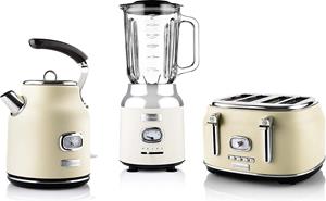 Westinghouse Toaster Retro Früstücksset, 4 kurze Schlitze, für 4 Scheiben, 1750 W, Wasserkocher 1,7 L Volumen& Standmixer 1,5 L