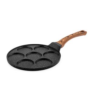 Westinghouse Pannenkoekenpan Inductie - 26cm Crêpe Maker - 7 Gaten Pancakepan - Zwart Marmer