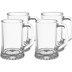 Secret de Gourmet Bierglazen/bierpullen - 20x stuks - handvat - Transparant