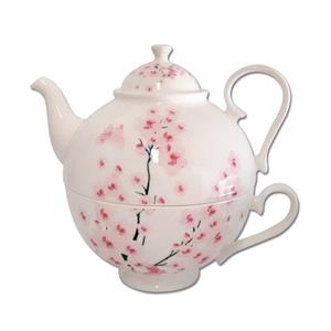 Jameson + Tailor Teekanne »Tea for One Klassik Kirschblüte«, 0.5 l, (Stück, Stück), Set Teekanne Teetasse