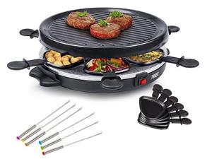 Princess Raclette, Gerät für 2-6 Personen, runder Tischgrill Ø30cm Raclet Camping geeignet