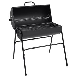 VIDAXL Grill Mit 2 Grillrosten Schwarz 80x95x90 Cm Stahl