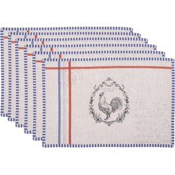 Clayre & Eef Placemats Set van 6 48x33 cm Beige Katoen Haan Tafelmat