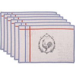 Clayre & Eef Placemats Set van 6 48x33 cm Beige Katoen Haan Tafelmat