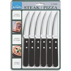 Amefa 6 schwarze Steakmesser