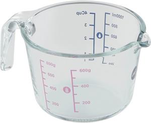 EMSA Messbecher »Prep&Bake«, Glas, doppelte Skalierung f. feste & flüssige Zutaten, Ausgießlippe