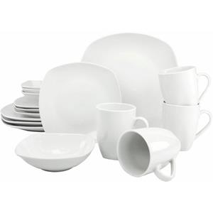 CreaTable Tafelservice »Square Kombiservice 16 teilig« (16-tlg), 4 Personen, Porzellan