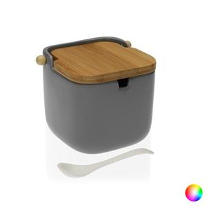 BigBuy Home Zuckerdose Bambus Dolomite (9,2 X 9,2 X 9 Cm)