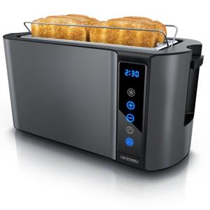 Arendo Toaster, 2 lange Schlitze, f&uuml;r 4 Scheiben, 1500 W, Langschlitz, Br&ouml;tchenaufsatz, W&auml;rmeisoliertes Geh&auml;use, Display, Touch