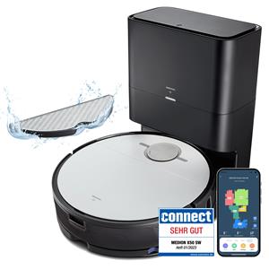 Medion MD 20004 Saug-und Wischroboter Schwarz, Silber mit Staubbeutel, mit Wischfunktion, kompatibel