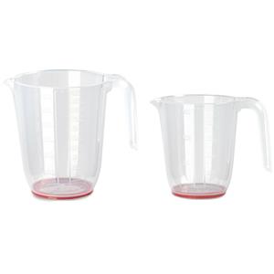 PlasticForte Keuken maatbekers - kunststof - set van 2x - 500ml/1L -