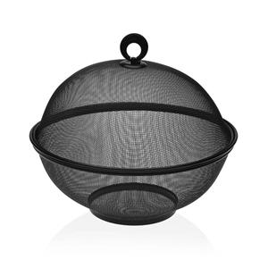 Obstschale Versa Schwarz Mit Deckel Metall Stahl (28 X 28 X 28 Cm)
