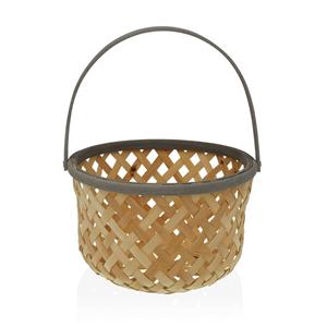 Obstschale Versa Grau Tannenholz Bambus (28,5 X 35 X 28,5 Cm)
