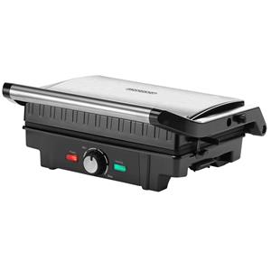 Monzana Kontaktgrill, 1600 W, XL 180°C Klappbar Antihaftbeschichtung Edelstahl Temperaturkontrolle 1600W Tischgrill Sandwich Maker