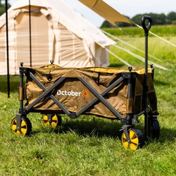 Dimehouse Inklapbare trolley bolderkar bruin 90x50x55 cm