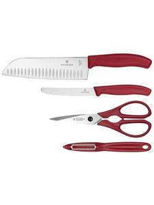 Victorinox Messer-Set »Swiss Classic Küchengarnitur, 4-teilig, rot«