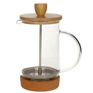 Items Cafetiere French Press koffiezetter bamboe 600 ml - Cafetiere