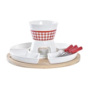 Fondue Set Dkd Home Decor Rot (26,5 X 26,5 X 1,5 Cm) (10 Pcs)