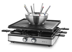 EMERIO RG-128187 Gourmetstel 8 pannen, 8 fonduevorkjes Zwart, RVS