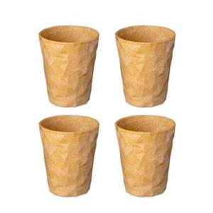 KOZIOL Becher »Club S 2.0 4er Set Nature Wood«, Kunststoff-Holz-Mix, stapelbar