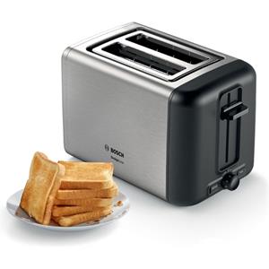 Bosch Toaster TAT3P420, 2 lange Schlitze, für 2 Scheiben, 970,00 W, Auftaufunktion, Integrierter Brötchenaufsatz, High Lift, Zentrierung