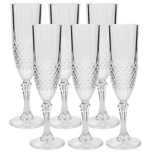 6x stuks Champagne glazen 200 ml van kunststof -