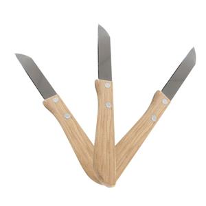 Svenska Living Keukenmesjes/aardappelschilmesjes - 6x stuks - hout/rvs - bruin - 17 cm -