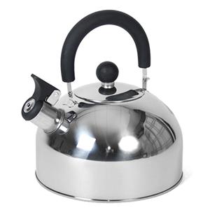 Rvs Camping Fluitketel / Waterkoker 3 Liter Zilver/zwart - Fluitketels
