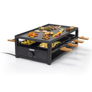 Princess 162655 Black Steel Raclette peciaal Parkeerdek Voor Pannetjes - Inclusief 8 Spatels