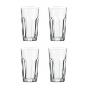 Leonardo Longdrinkglas »Rock Longdrinkbecher XL, Glas, klar Longdrinkglas Rock 540 ml«, Glas, 540 ml (4er Pack)